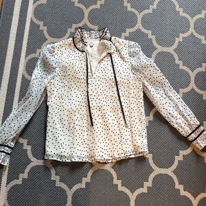 LOFT Sheer Blouse with Black Dots